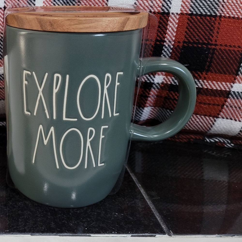 Rae dunn mug with wood lid